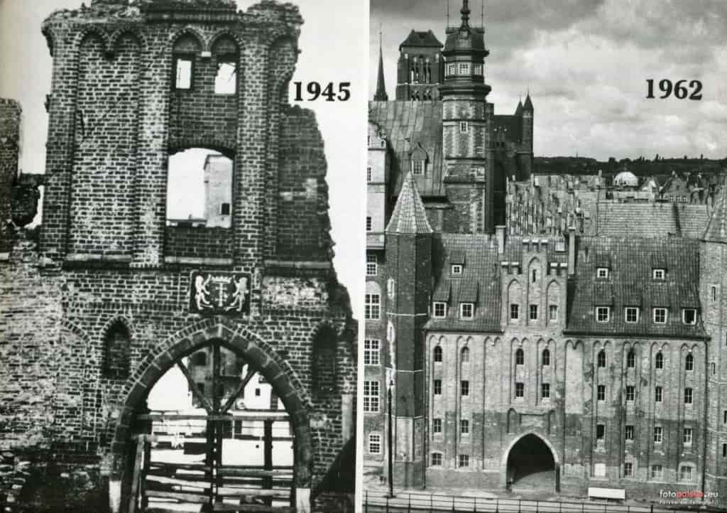 Brama Mariacka, znieszczenia pod 2 wojnie swiatowej w Gdańsku